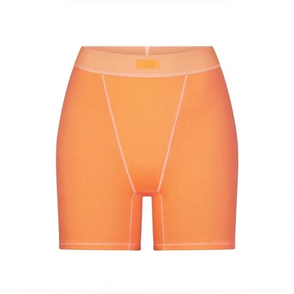SKIMS COTTON RIB BOXERS APRICOT LARGE NWT